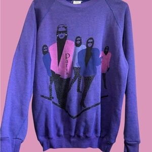 Vintage 80s/90s PARIS Graphic Sweatshirt | Purple VAPORWAVE Crewneck